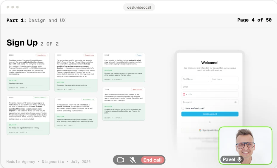 Executive readout: a live walkthrough of the diagnostic findings